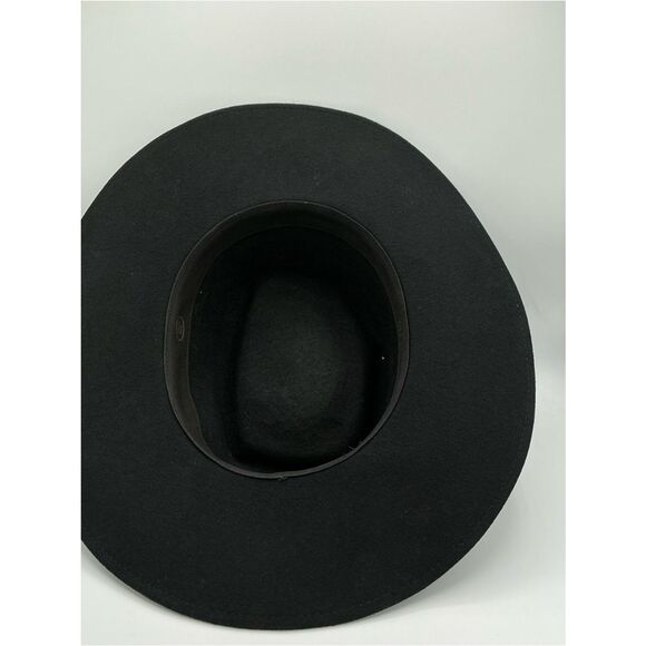 Little Joe Black Wide-Brim Felt Cowboy Hat with Silver Chain Band size L main image 6